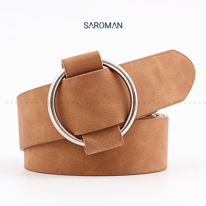 Thắt lưng nữ khóa trơn sáng tạo rộng vành 3cm SAROMAN N18