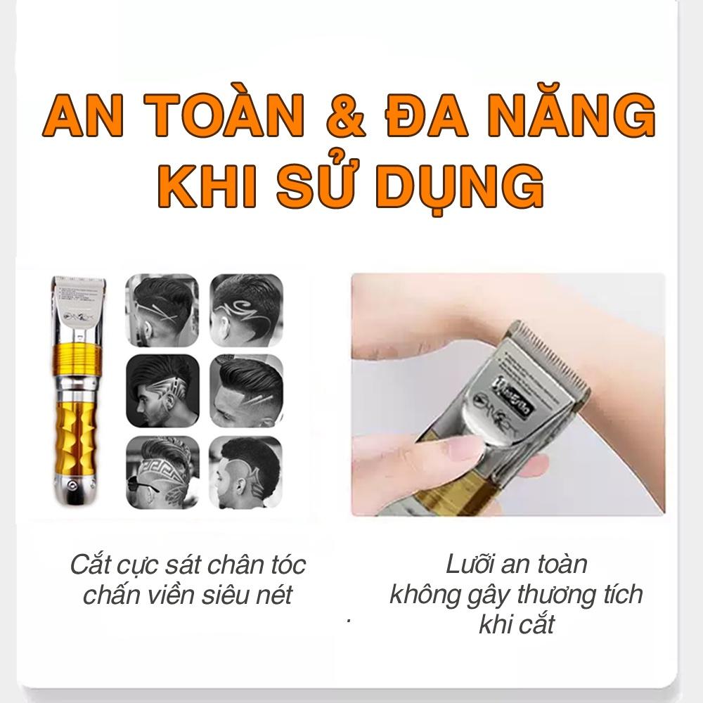 Tông đơ cắt tóc  F10 chuyên nghiệp, lưỡi sứ siêu bén pin trâu.