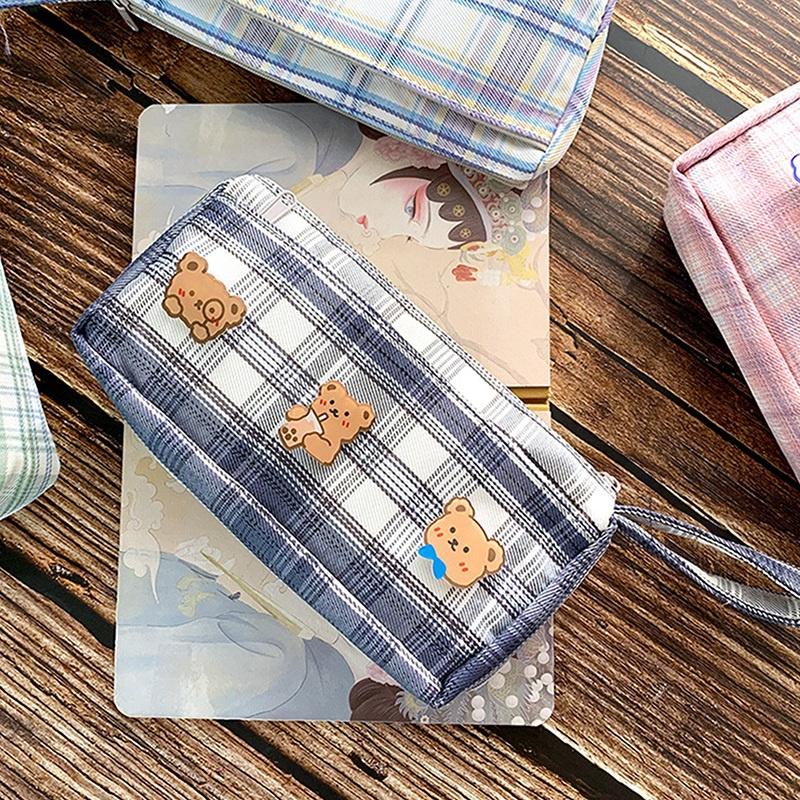 Tmdbyx Hộp Đựng Bút Hai Lớp Bằng Vải Bạt Phong Cách INS Cho Học Sinh