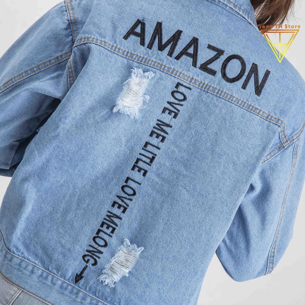 Áo khoác bò jean nữ Amazon thời trang trẻ trung, năng động