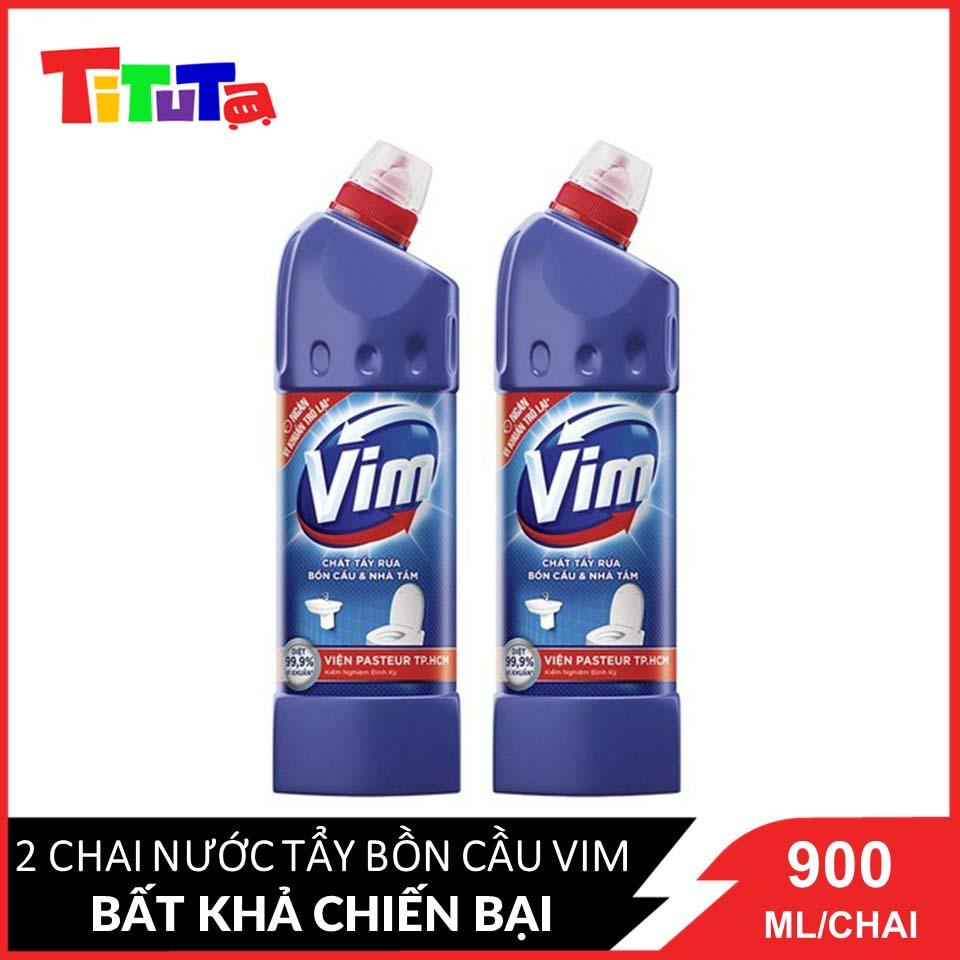 COMBO 2 chai Nước tẩy bồn cầu VIM Xanh biển Bất khả chiến bại 2*900ml