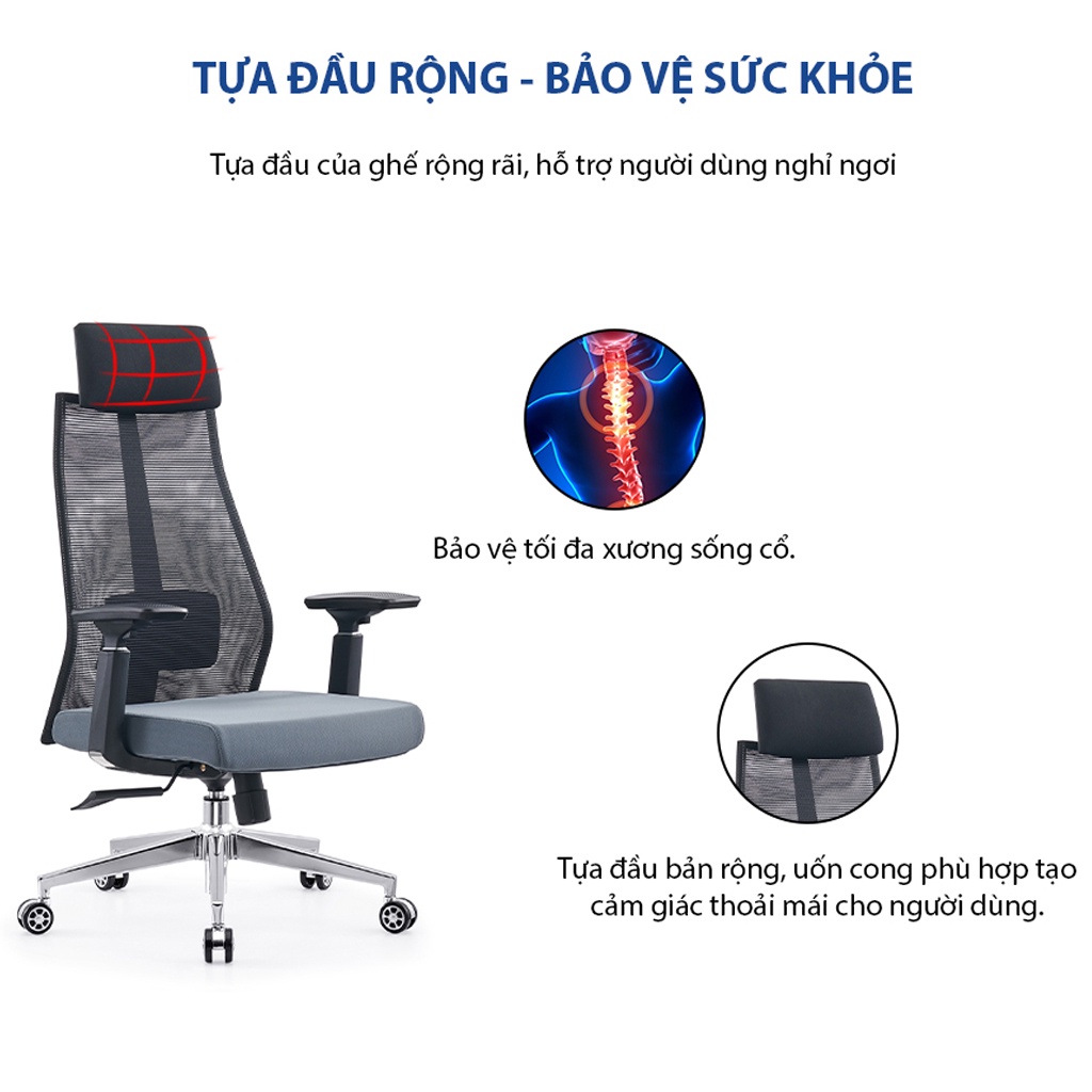 Ghế công thái học GOVI Ergonomic Plato PL15 Thiết kế bảo vệ sức khỏe