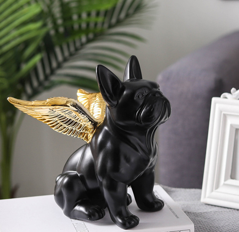 Tượng chú chó tài lộc Angle Black Bull