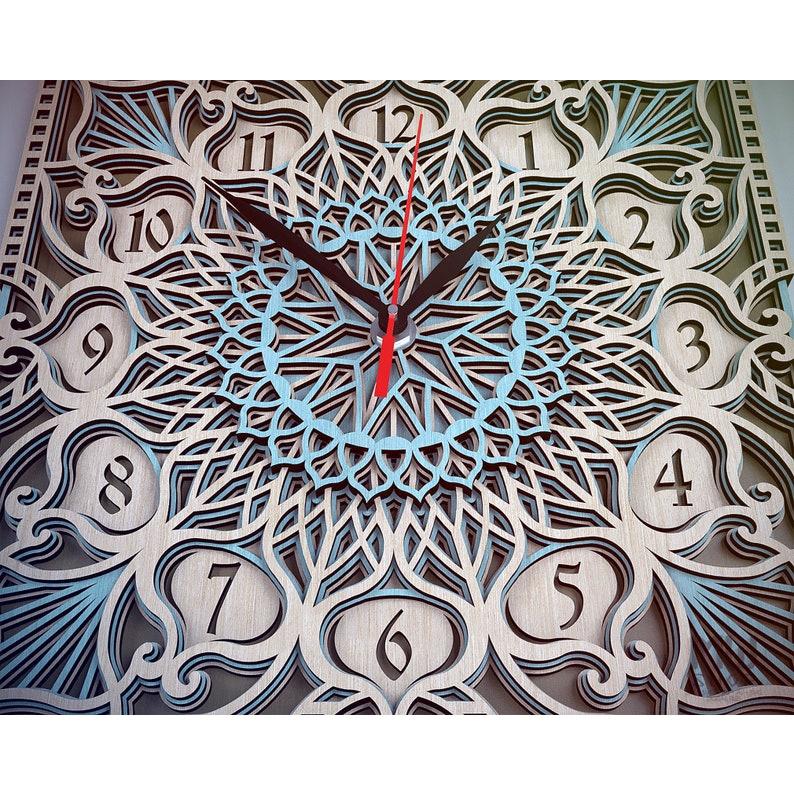 Đồng hồ trang trí kiểu mandala mẫu 19