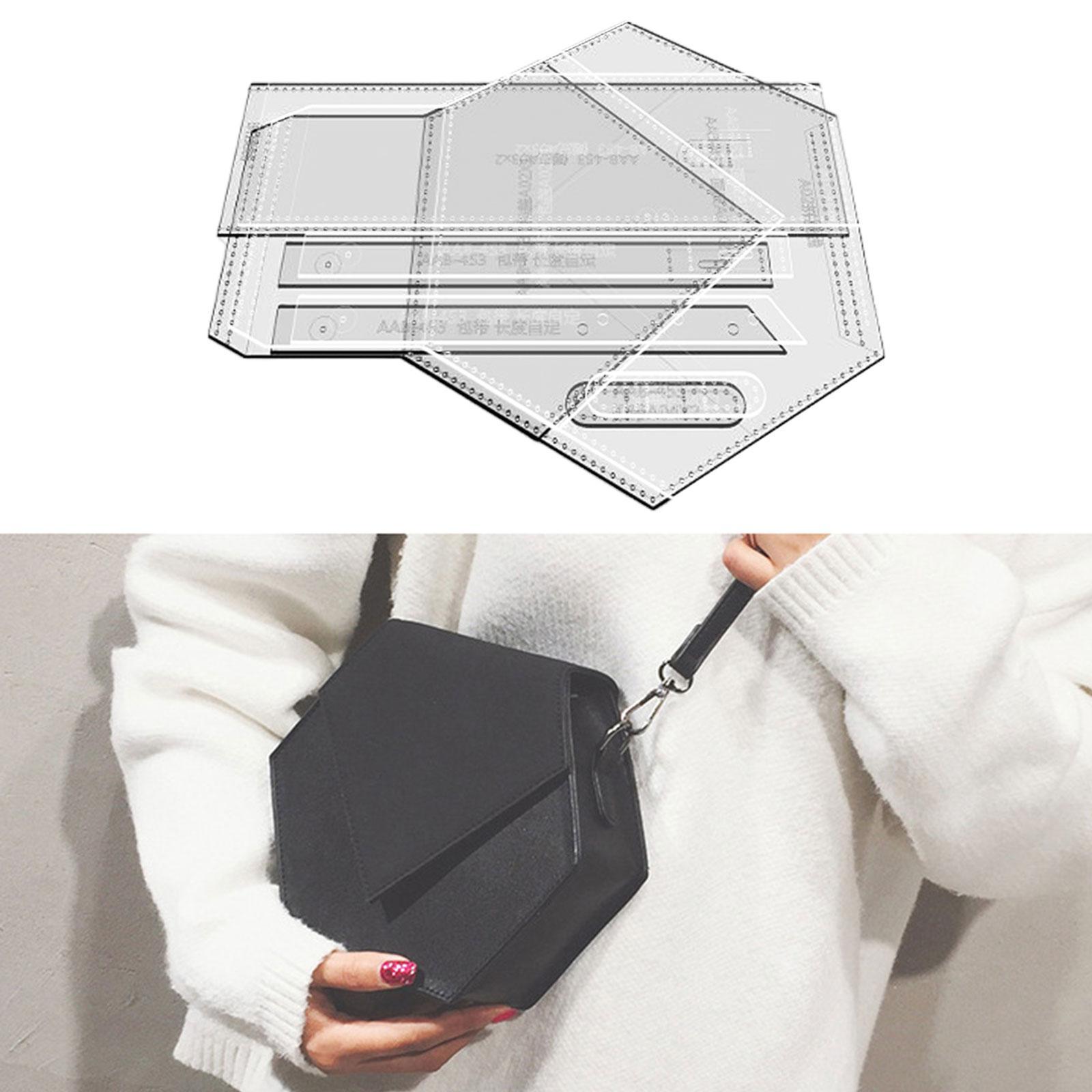 Shoulder Bag Acrylic Template Durable Handmade Bag Template Ruler Patchwork Leather Templates for Leather Craft Quilters Knitting Crafting
