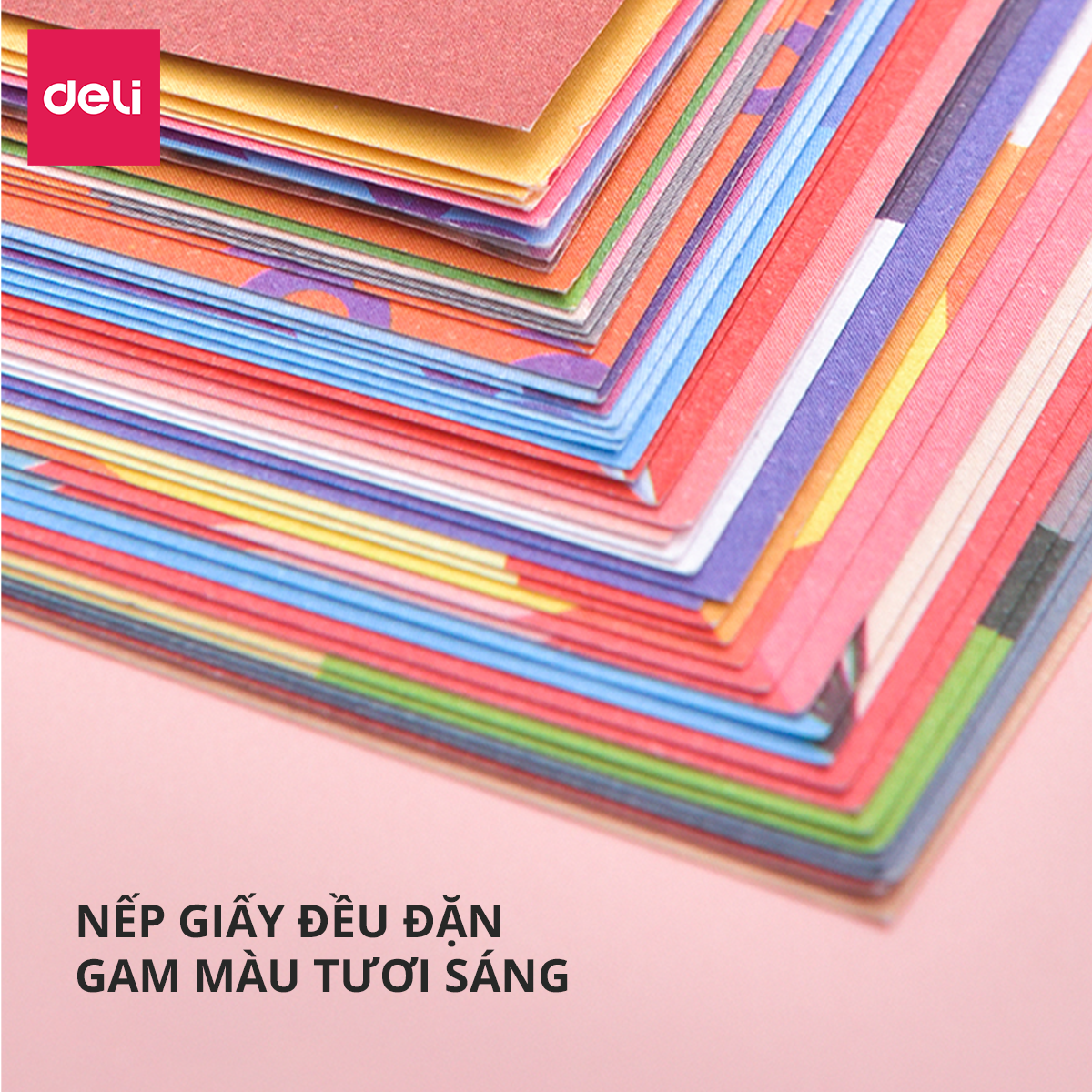 Combo 100 tờ giấy origami thủ công Deli hoạ tiết in sẵn - Kèm hướng dẫn sử dụng - Gấp hạc, hoa, động vật, ô tô, nhà cửa - Giúp các bé thỏa sức sáng tạo - 74817 / 74818