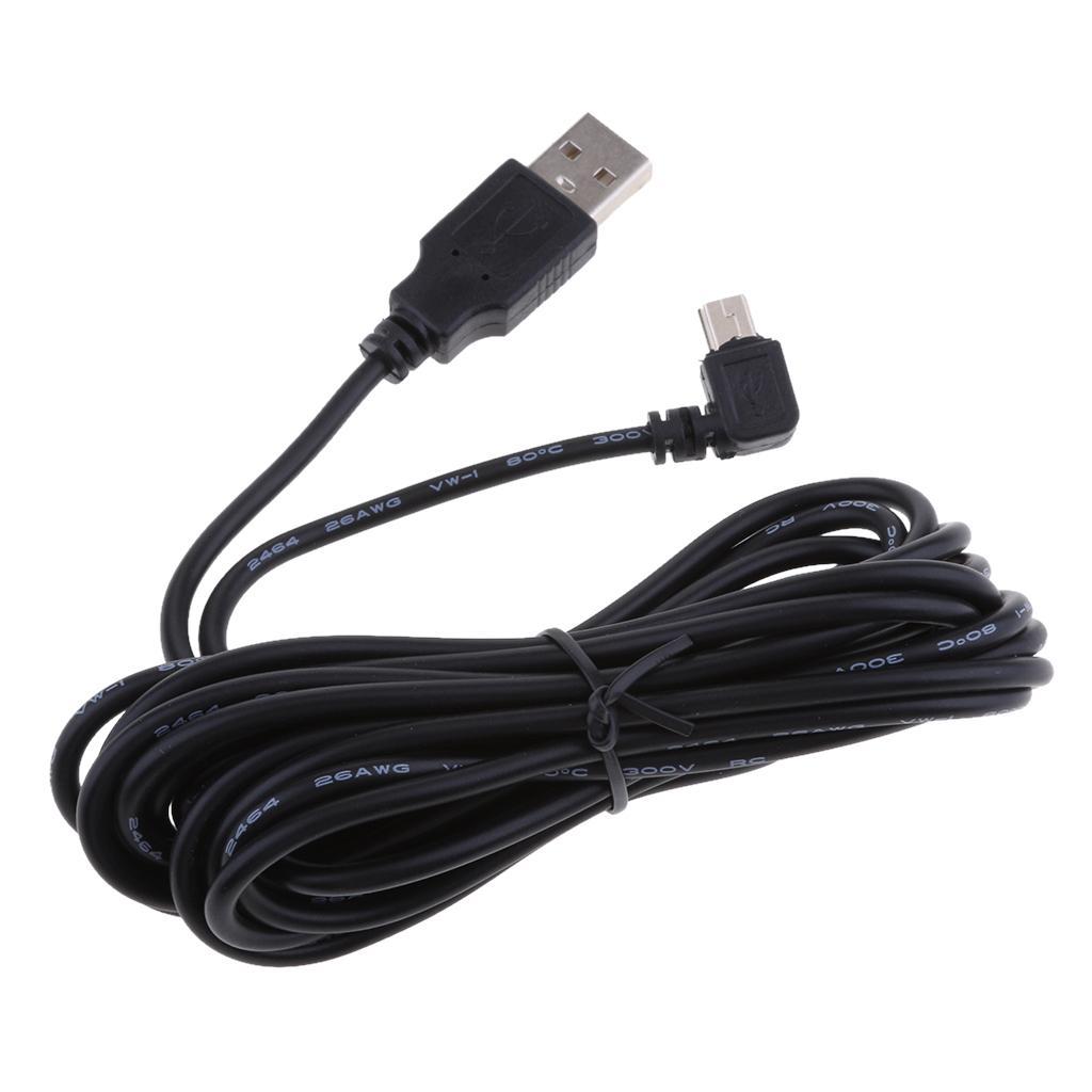 2Pieces 5V 2A USB Charger Cable 90 Degrees Angle DVR GPS Charging Cable
