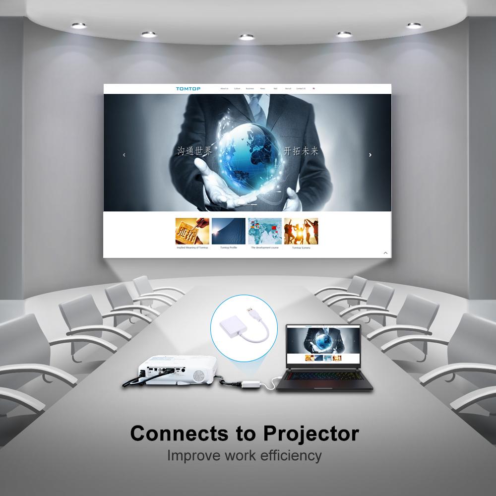 Cáp chuyển đổi USB 3.0 sang VGA độ phân giải 1080p cho Máy tính xách tay, Máy chiếu, Ti vi