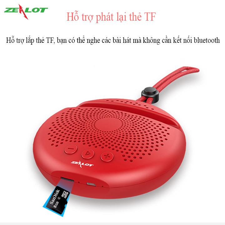 Loa bluetooth mini Zealot di động hàng chính hãng S24 loa siêu trầm