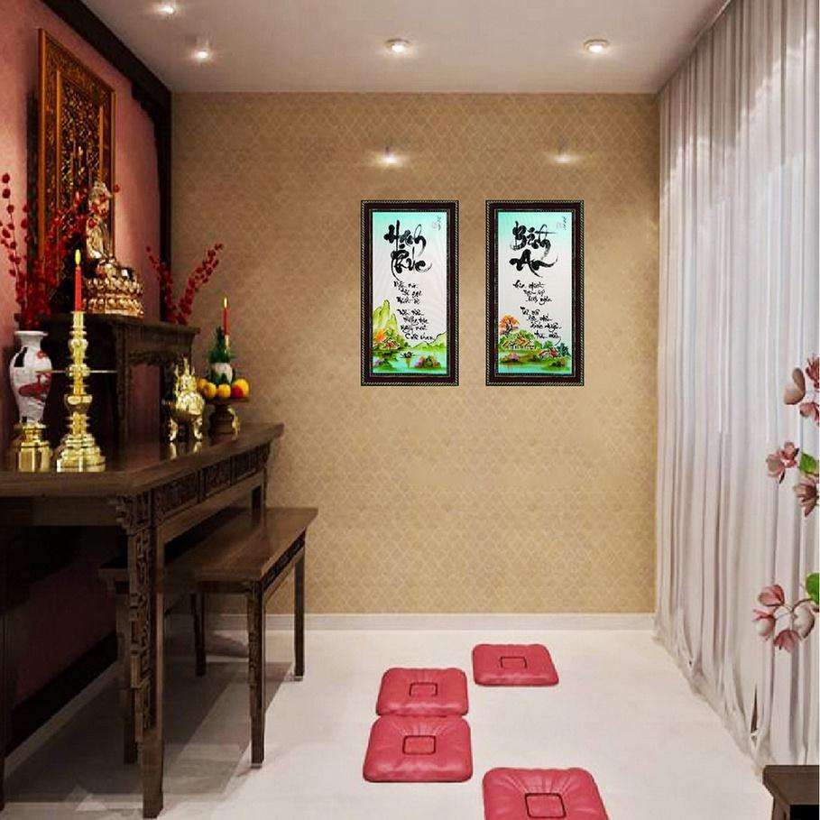Tranh thư pháp chữ Cha Mẹ, tranh chữ An Tâm, treo phòng khách