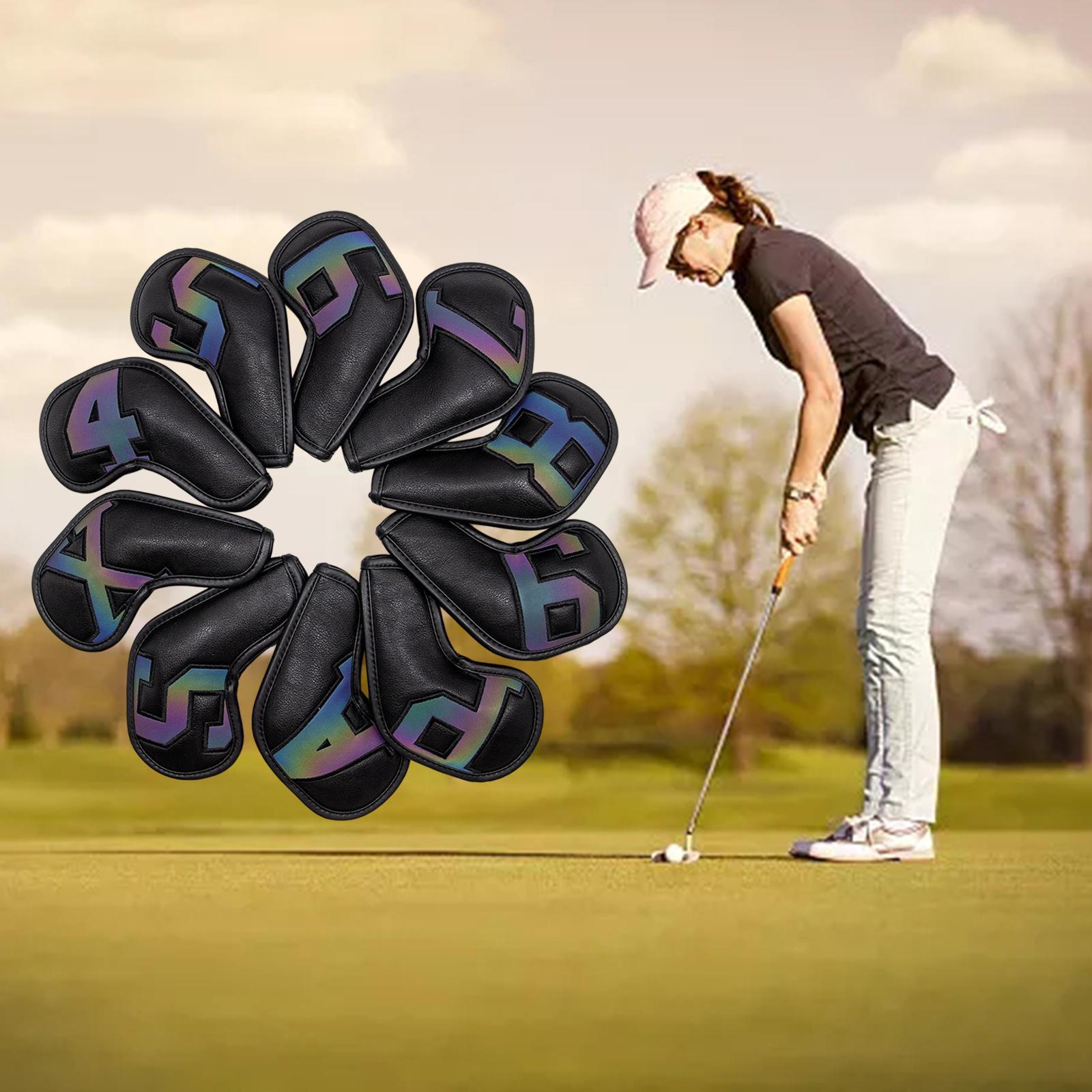 10Pcs Golf Iron Headcovers, Portable Durable Golf Club Head Cover for Travel Gift