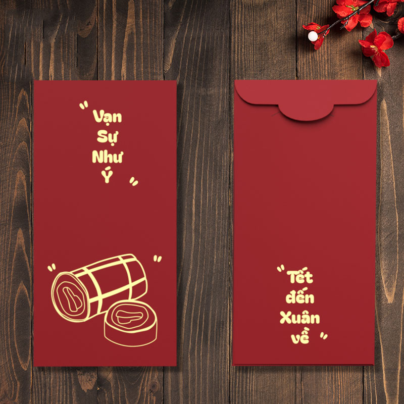 Bao lì xì Tết Bính Ngọ 2026 – Tết Đến Xuân Về, giấy C150 dày cán màng mịn, in sắc nét, đựng tiền 500k(TOKDODO)