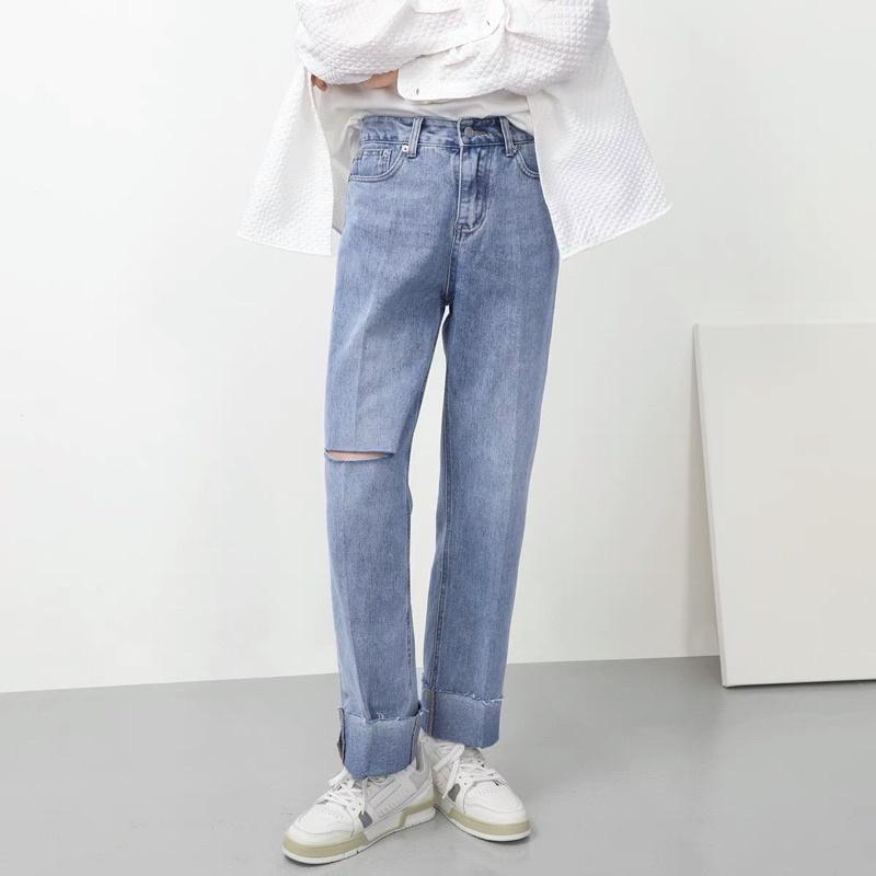 Quần baggy lên lay quần baggy jeans nam