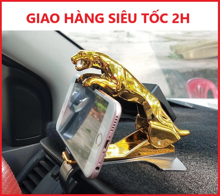 Kẹp Điện Thoại Gắn Trên Taplo Xe Hơi Hình Con Báo - Giao màu ngẫu nhiên