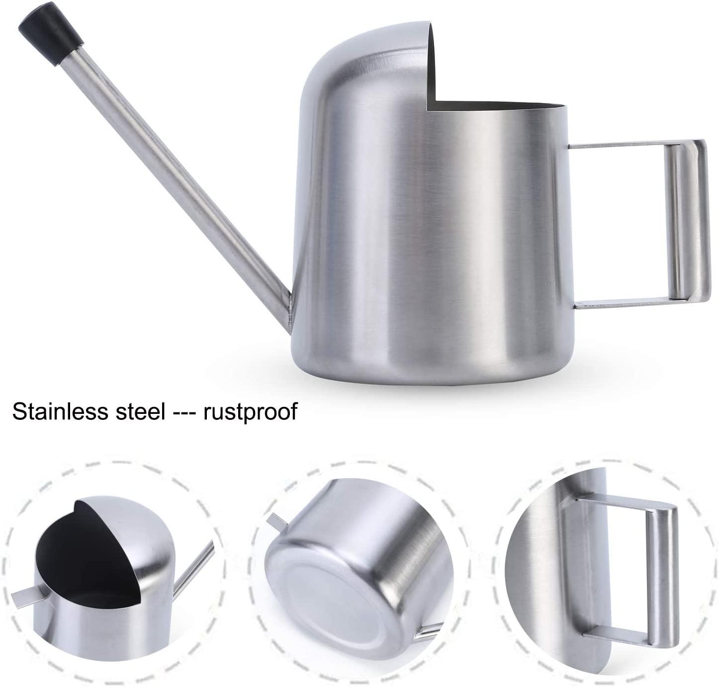 Độ dày tưới nước trong thép không gỉ chải 11oz/300ml lọ tưới mini cho hoa bonsai cây trong vườn sân nhà hiên