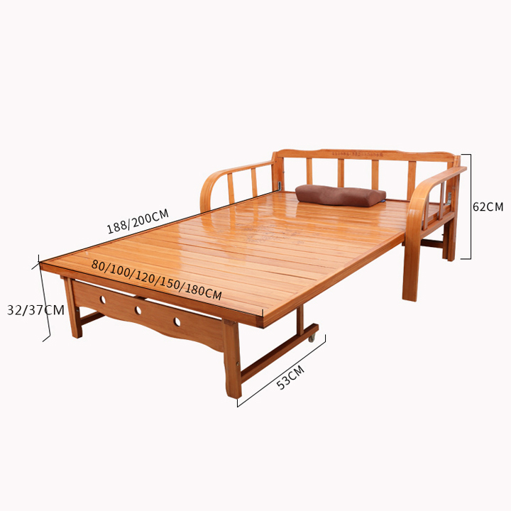 Sofa Giường Cao Cấp, Giường Gỗ Tre Gấp Gọn Thành Ghế Sofa Thông Minh Giá Tốt M095