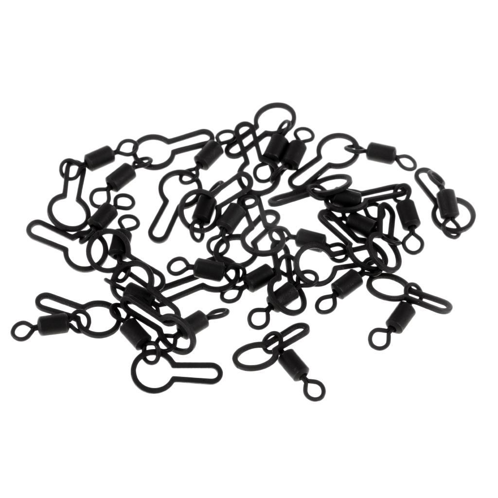 25pcs 28mm PVA Bag Swivels Carp Fishing Tackle Rolling Swivel Snaps Clips