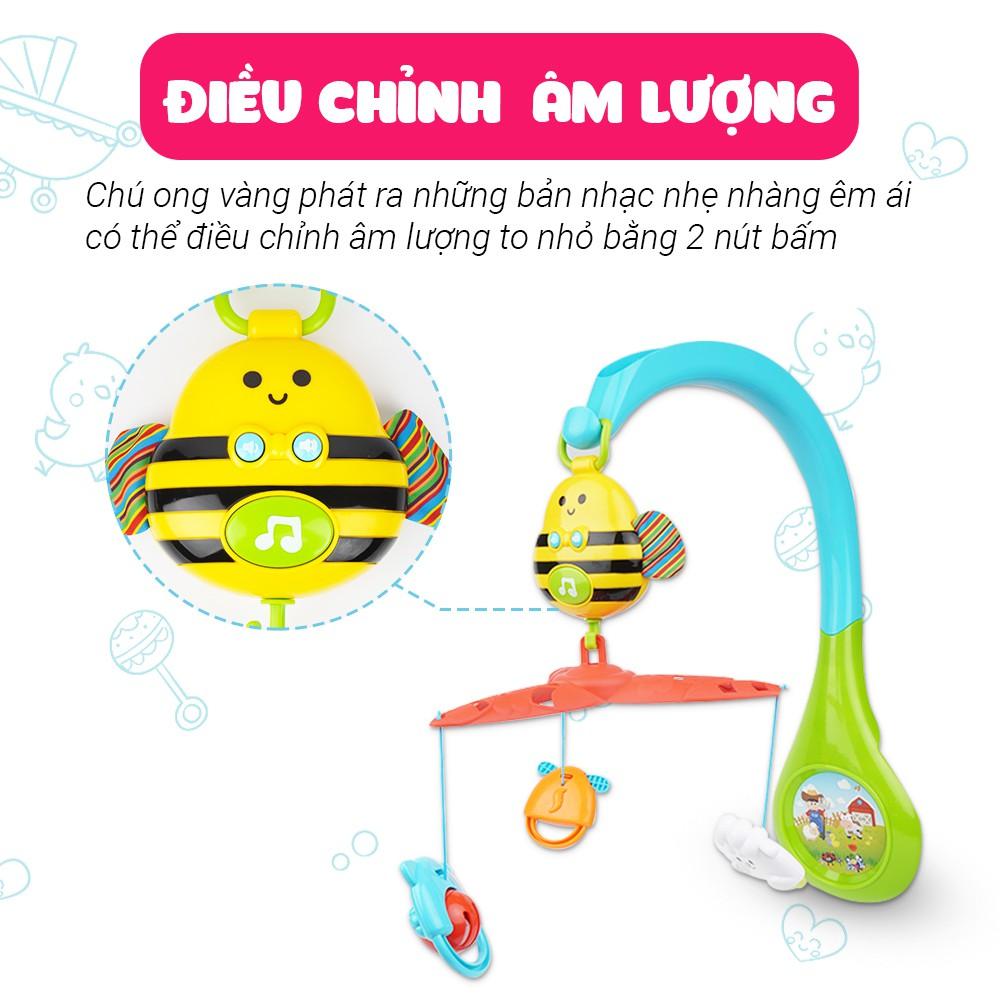 Treo nôi cũi phát nhạc / tiếng ồn trắng ru ngủ đa năng hình con ong Winfun 0856 - Đồ chơi treo có thể tháo rời - tặng đồ chơi tắm 2 món