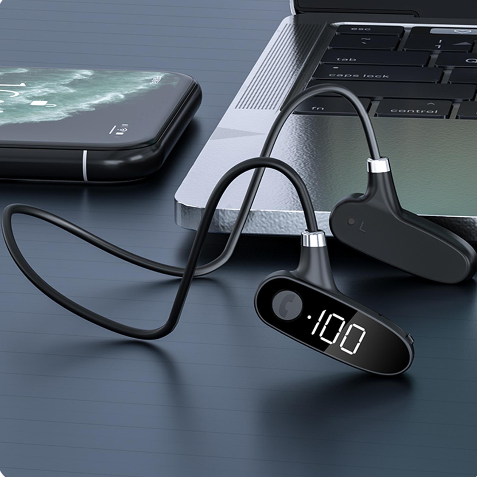 2x Bone Conduction Bluetooth 5.2 Headphones Headsets 10H Black