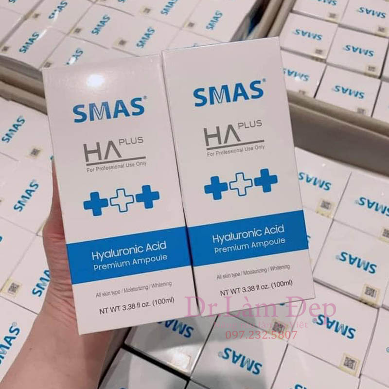 Tinh Chất Serum HA SMAS cấp ẩm mịn da - SMAS HA plus Hyaluronic Acid premium Ampoule 100ml