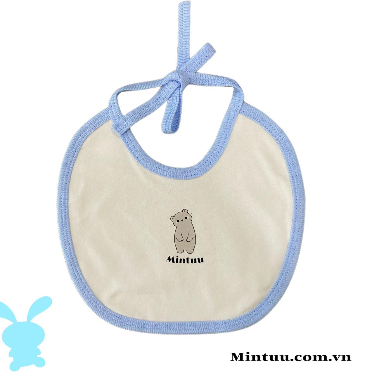 Set 2 Yếm ăn dặm cho bé sơ sinh cột dây thương hiệu MINTUU FIRST CHOICE, chất liệu vải 100% cotton 4 chiều