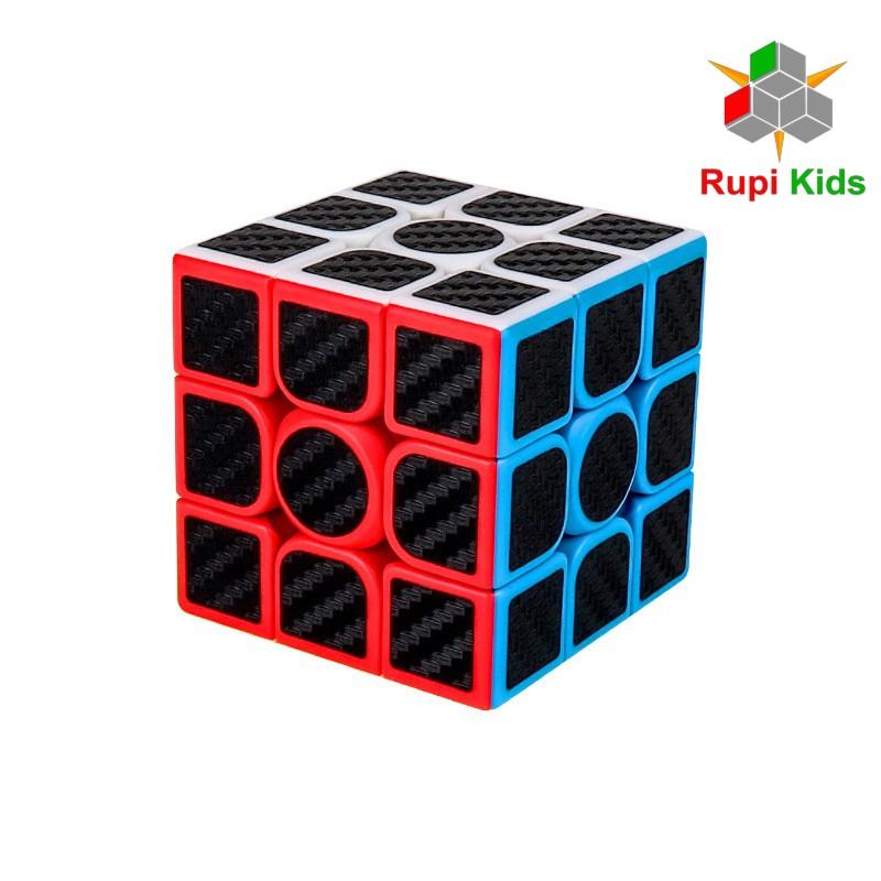 Đồ chơi ảo thuật Rubik 3x3 ️Carbon️ - Meilong Fibre sticker