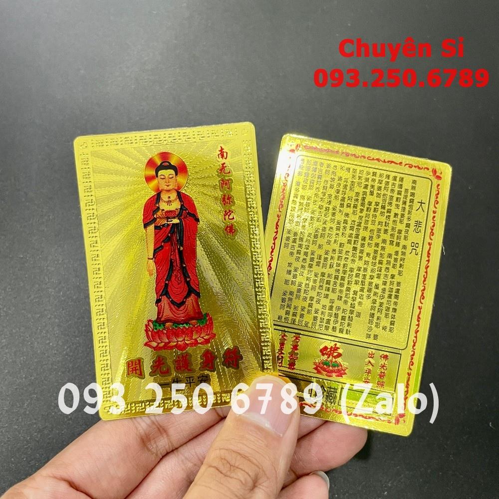 Kim Bài Đức Phật Thích Ca Cầu Bình An May Mắn Plastic - Đã Khai Quang