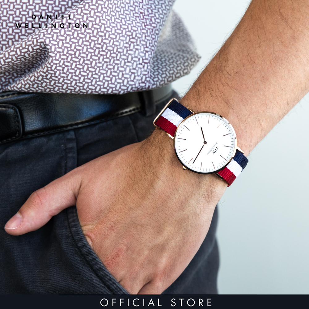 Đồng hồ Nam Daniel Wellington dây Vải nato - Classic Cambridge 40mm DW00100003