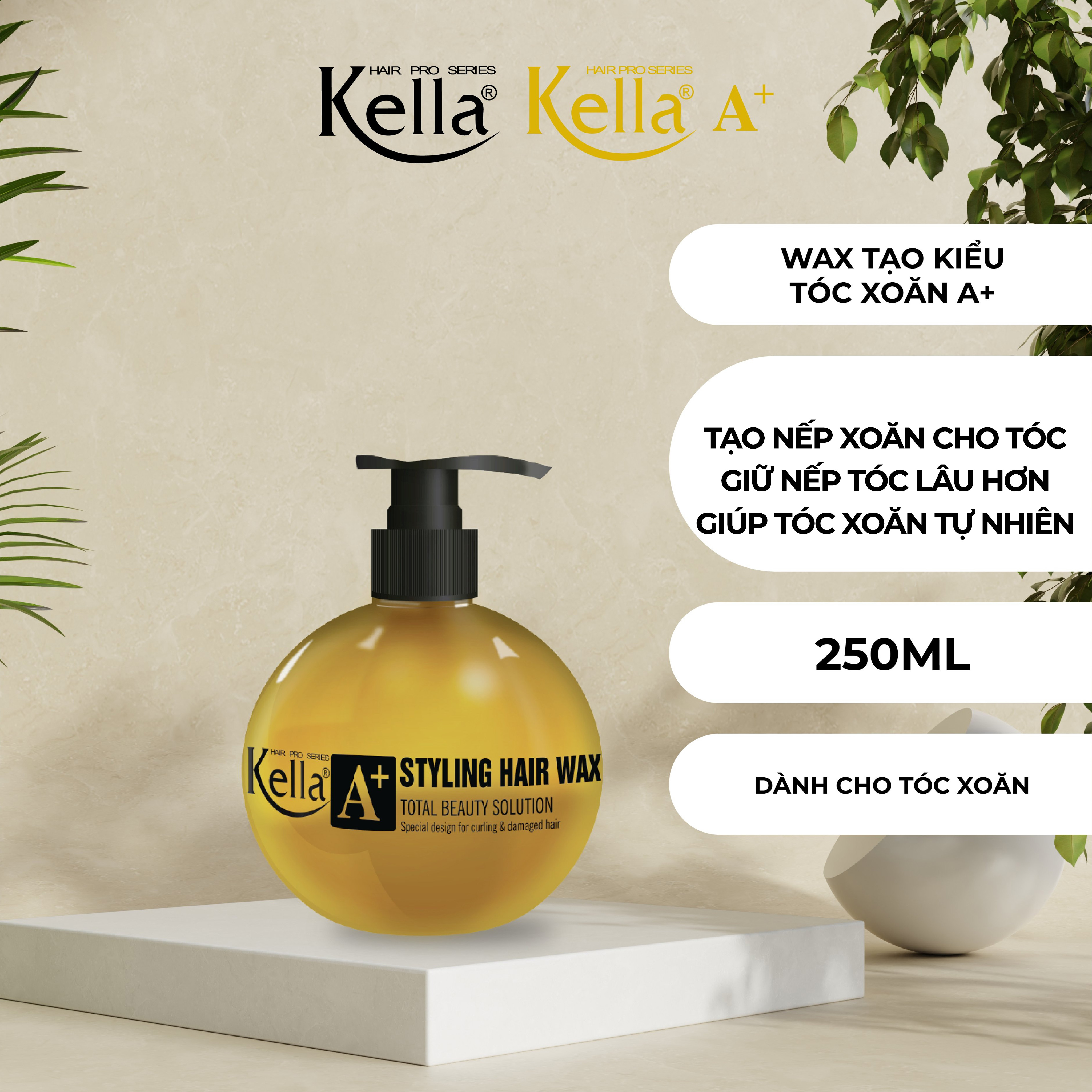 Wax tạo kiểu tóc xoăn Premium A+ Kella A+ (Chai 250ml)