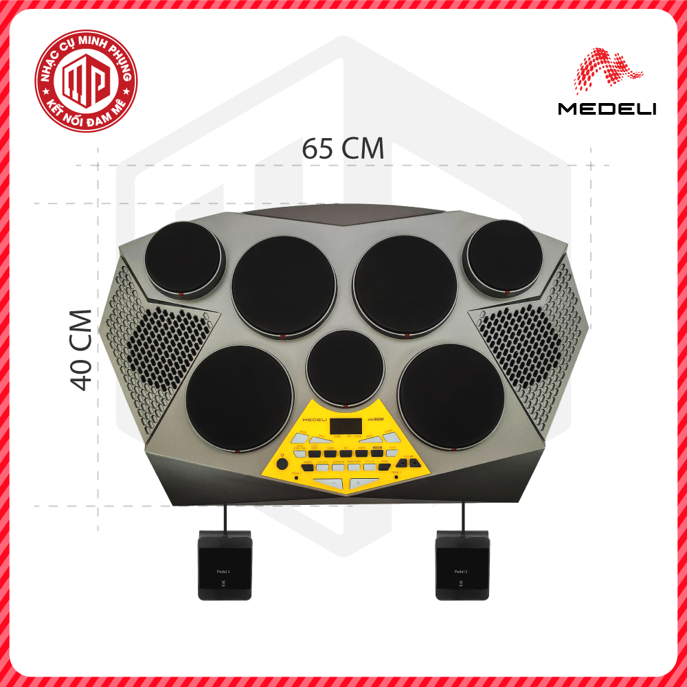 Bộ trống điện tử cao cấp/ Portable Drums/ Electronic Drum Kits/ Compact Digital Drums - Table Drums - Medeli DD309 - 7 pads - Hàng chính hãng