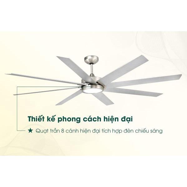 Quạt trần FARO CENTURY - Động cơ DC, 8 cánh MDF dài 165cm - Hàng chính hãng