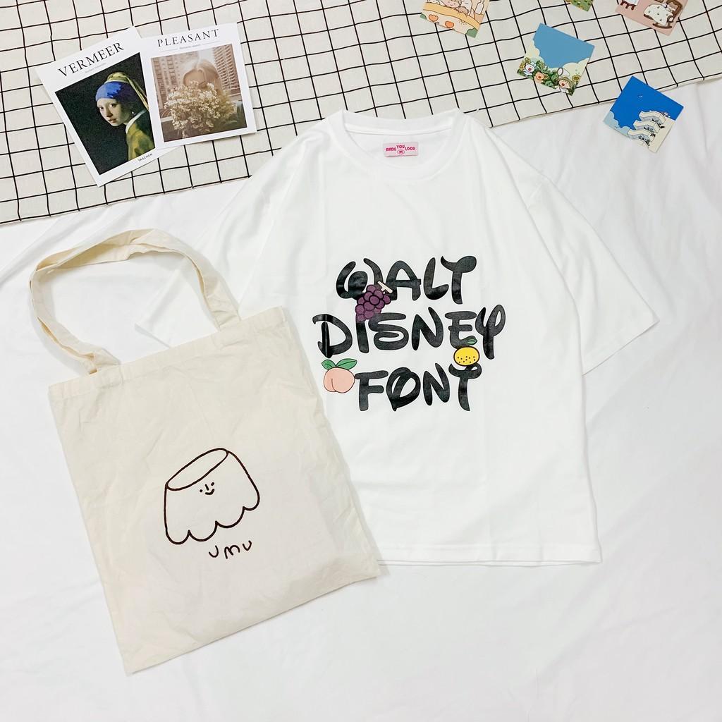 Áo thun tay lỡ WALT DISNEY FONT phông Unisex nam nữ tee oversize form rộng pull Ulzzang Streetwear Hàn Quốc vải mềm