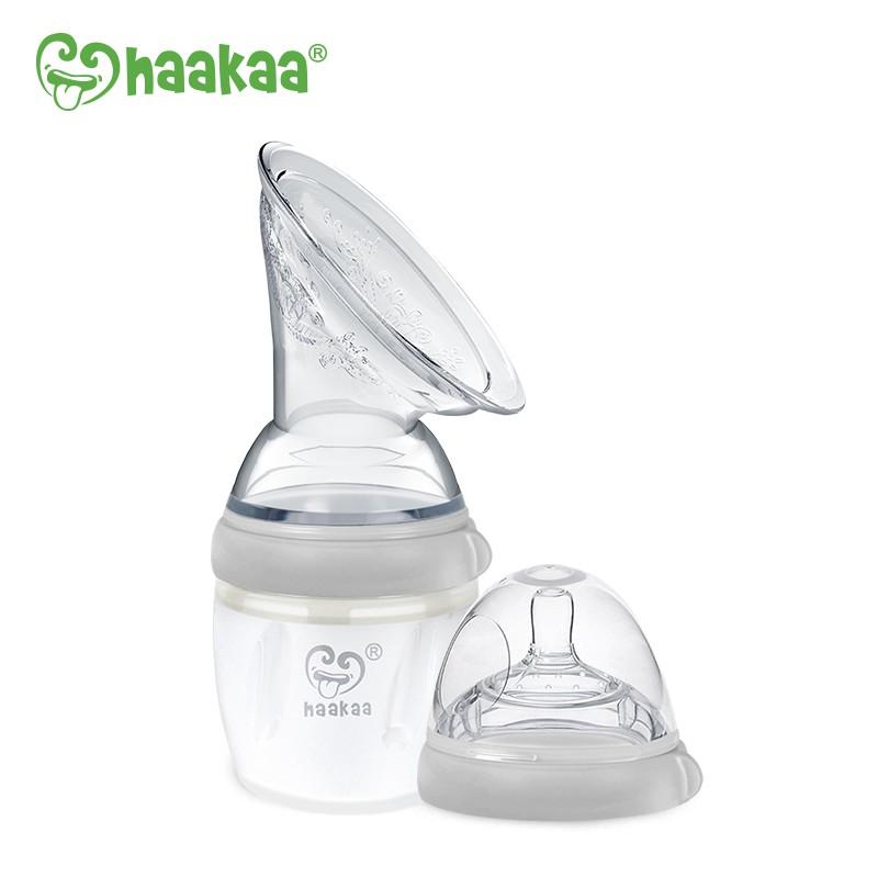 Combo Cốc hứng sữa Gen.3 160ml kèm núm ti chảy chậm Haakaa. Chất liệu silicone an toàn, cao cấp. Không chứa BPA, PVC và phthalate