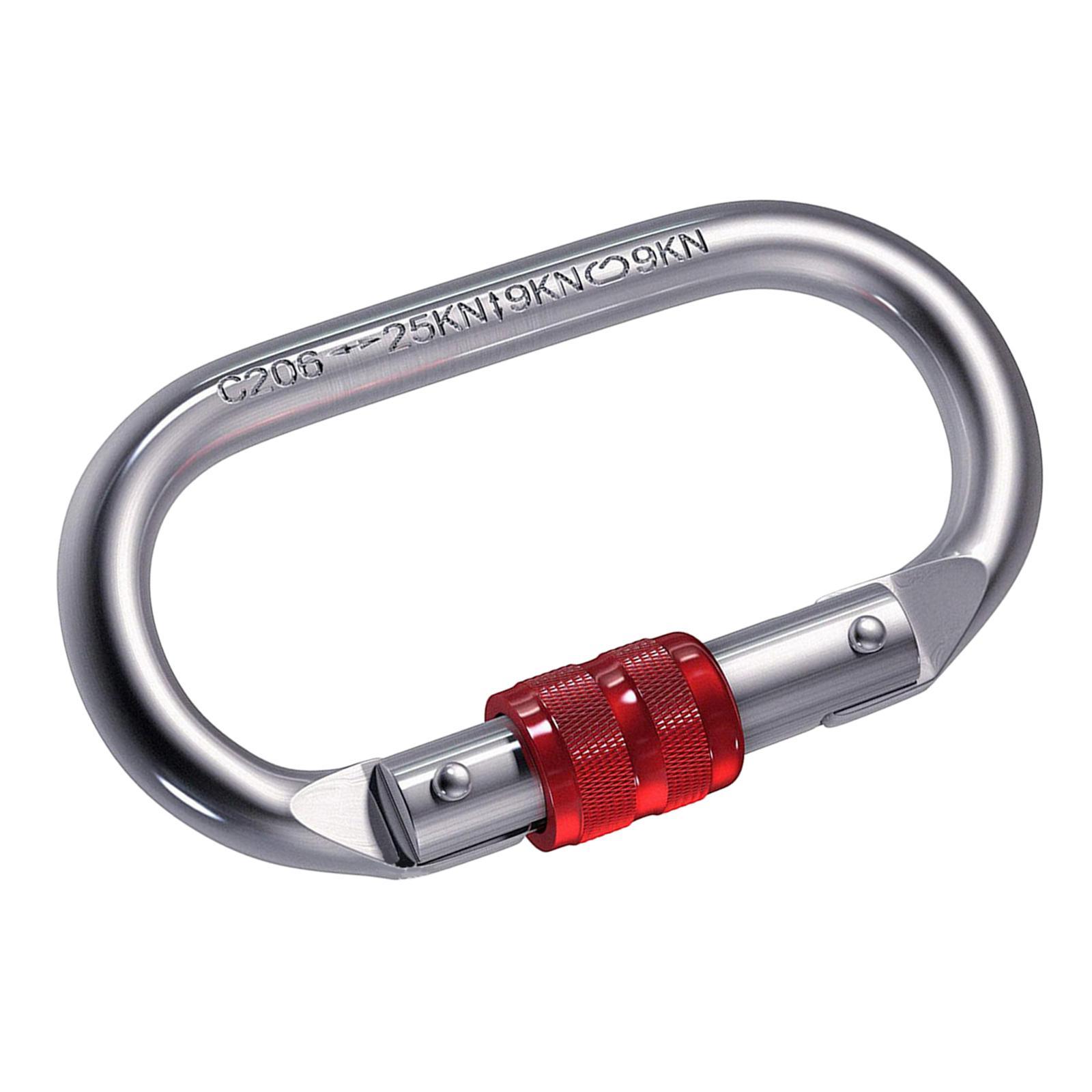 25kN Locking Carabiner Clip Keychain Lock Hook Screwgate Heavy Duty O Shaped Gear for Outdoor Camping Dog Leash Ropes Rock Climbing