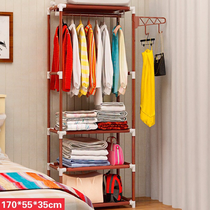 Giá treo quần áo 3 ngăn 4 tầng chữ H kèm móc treo túi xách bên cạnh, chất liệu bằng thép sơn tĩnh điện, các khớp nối bằng nhựa chắc chắn ƯU ĐÃI SỐC