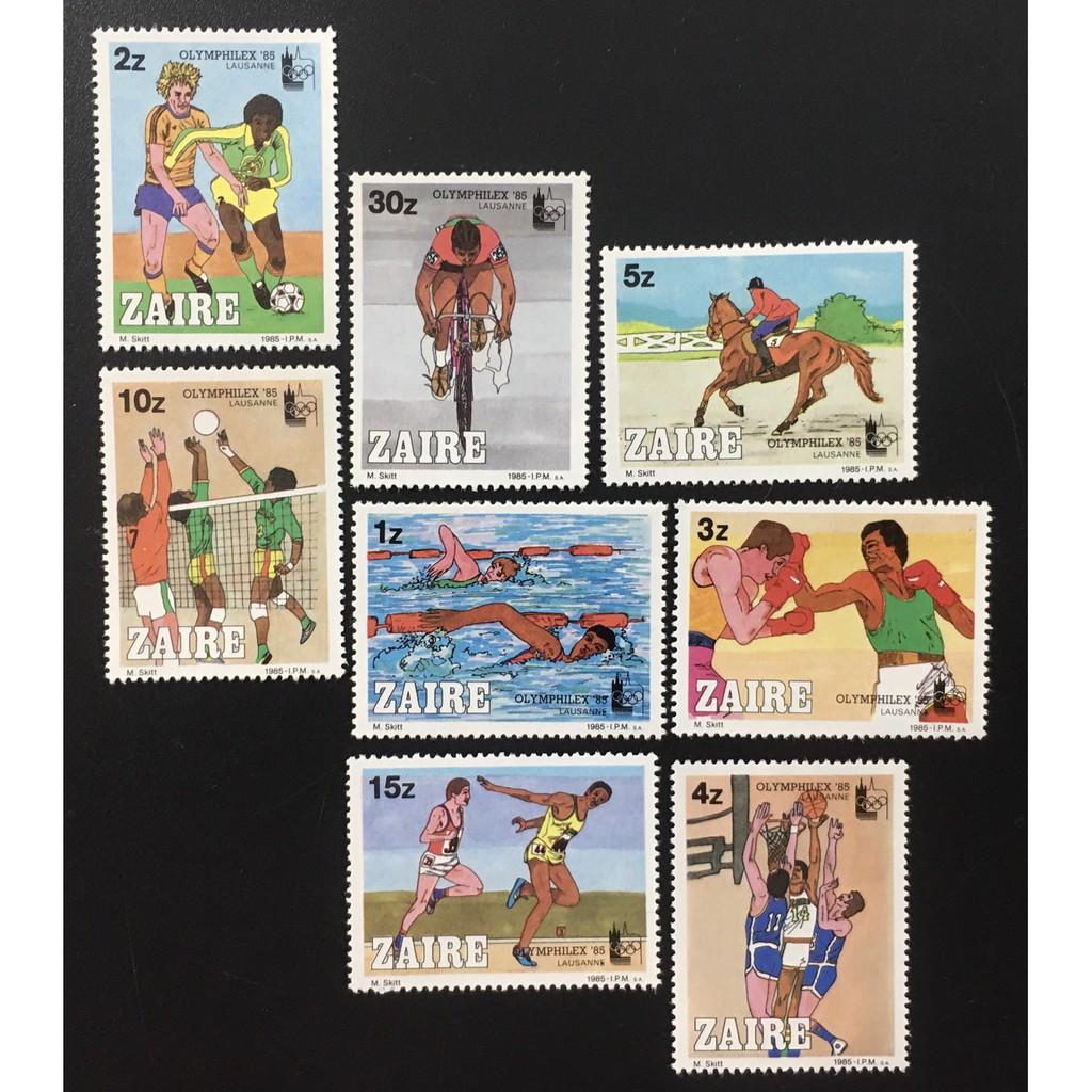 BỘ ZAIRE 1985 MNH - OLYMPIC - BÓNG ĐÁ - 8 CON