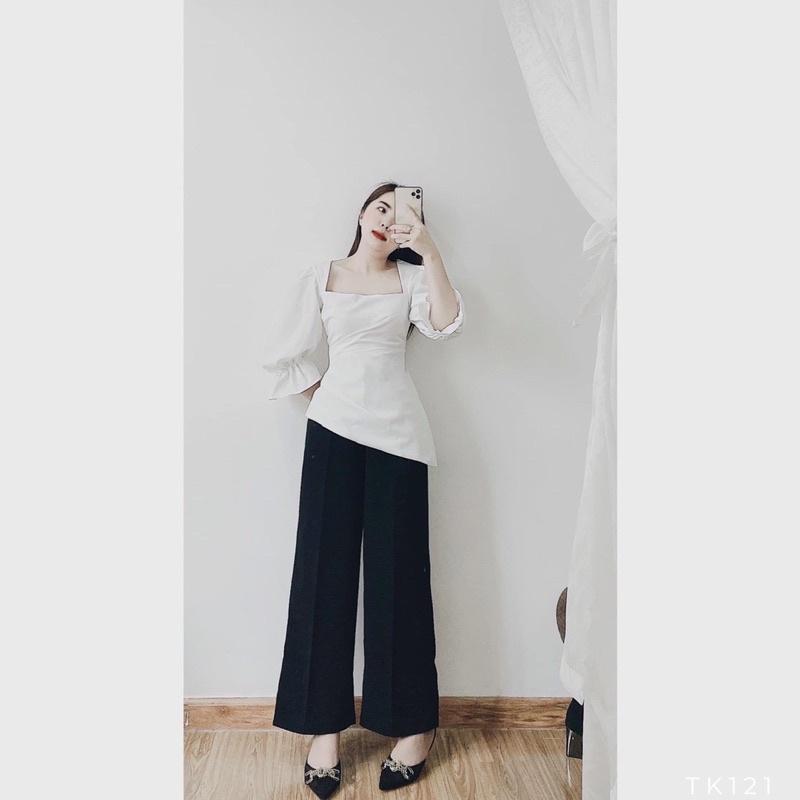 Áo Cổ Vuông Tà Xéo TK121