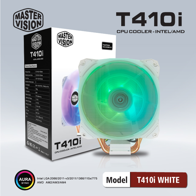 Fan CPU Master Vision T410i Led RGB - GIAO MÀU NGẪU NHIÊN - HÀNG NHẬP KHẨU - JL