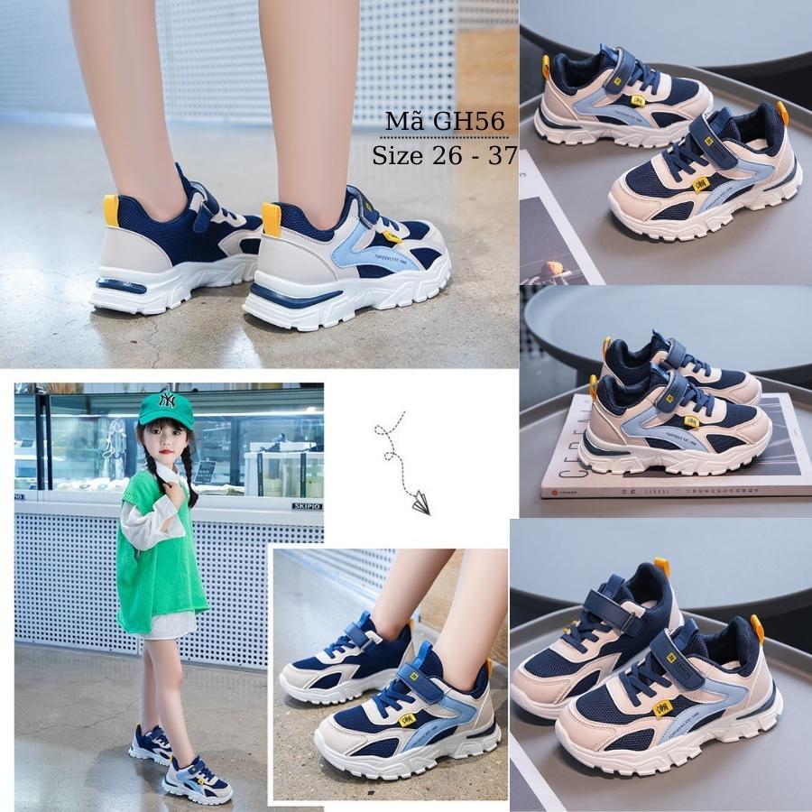 Giày thể thao bé trai bé gái học sinh nam nữ êm nhẹ kháng khuẩn phong cách Hàn Quốc cho trẻ em học sinh 3 - 12 tuổi GH56