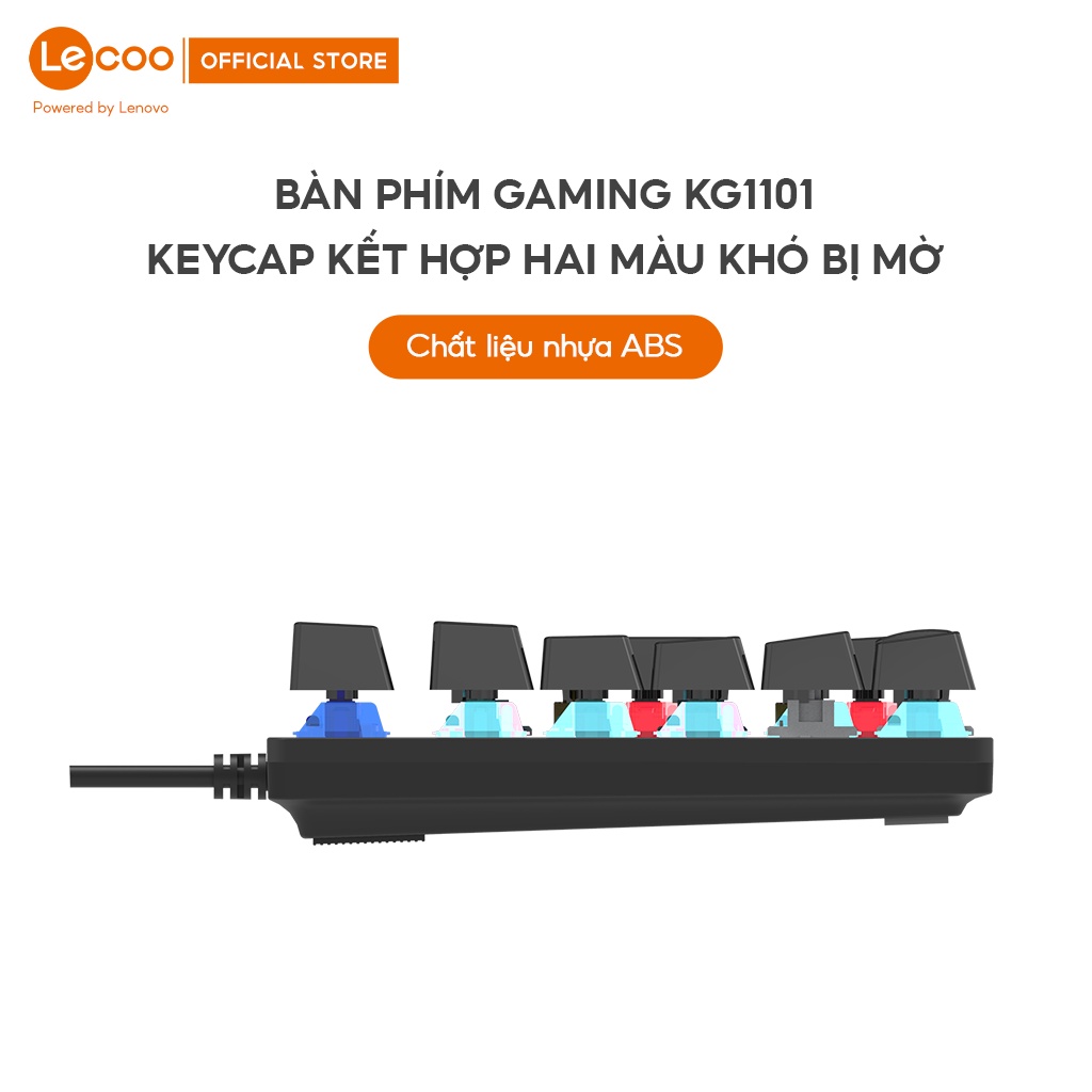 Bàn phím cơ gaming Lecoo KG1101, tích hợp đèn LED chiếu sáng - BH 24 tháng Hàng nhập khẩu