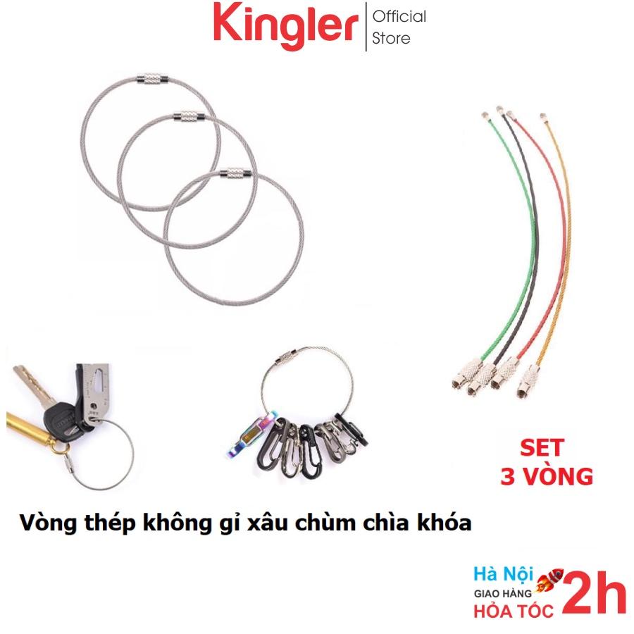 3 Vòng Thép Không Gỉ, Xâu Chùm Chìa Khóa, Có Chốt Ren Vặn Giữ Chặt, Móc Xâu Chùm Khóa, Móc Xâu Đa Năng. Kingler 5090