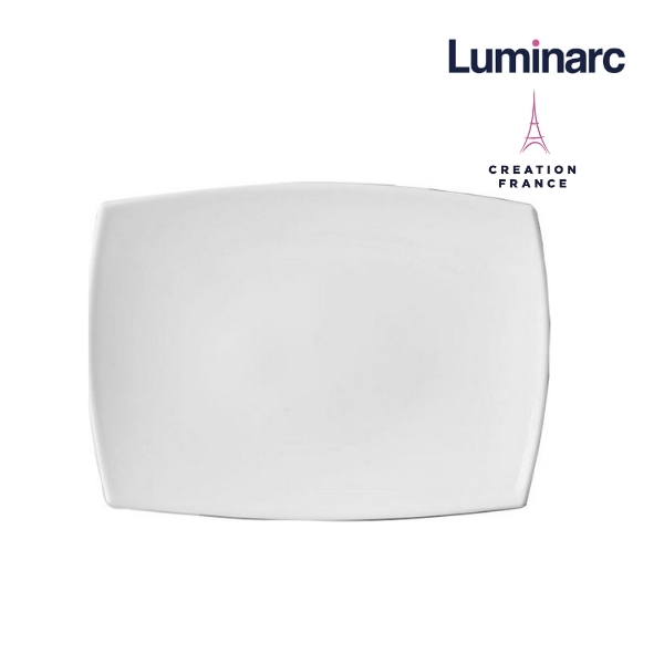 Bộ 6 Đĩa Thuỷ Tinh Luminarc Quadrato Trắng Chữ Nhật 35*25cm - LUQUD6413