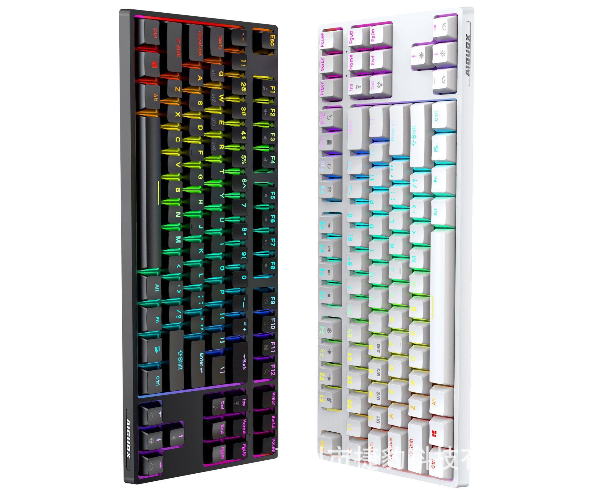 Bàn phím cơ bluetooth không dây phong cách mới nhất ba chế độ có thể tráo đổi nóng Bộ 87 phím tùy chỉnh có dây bàn phím trò chơi kết nối máy tính