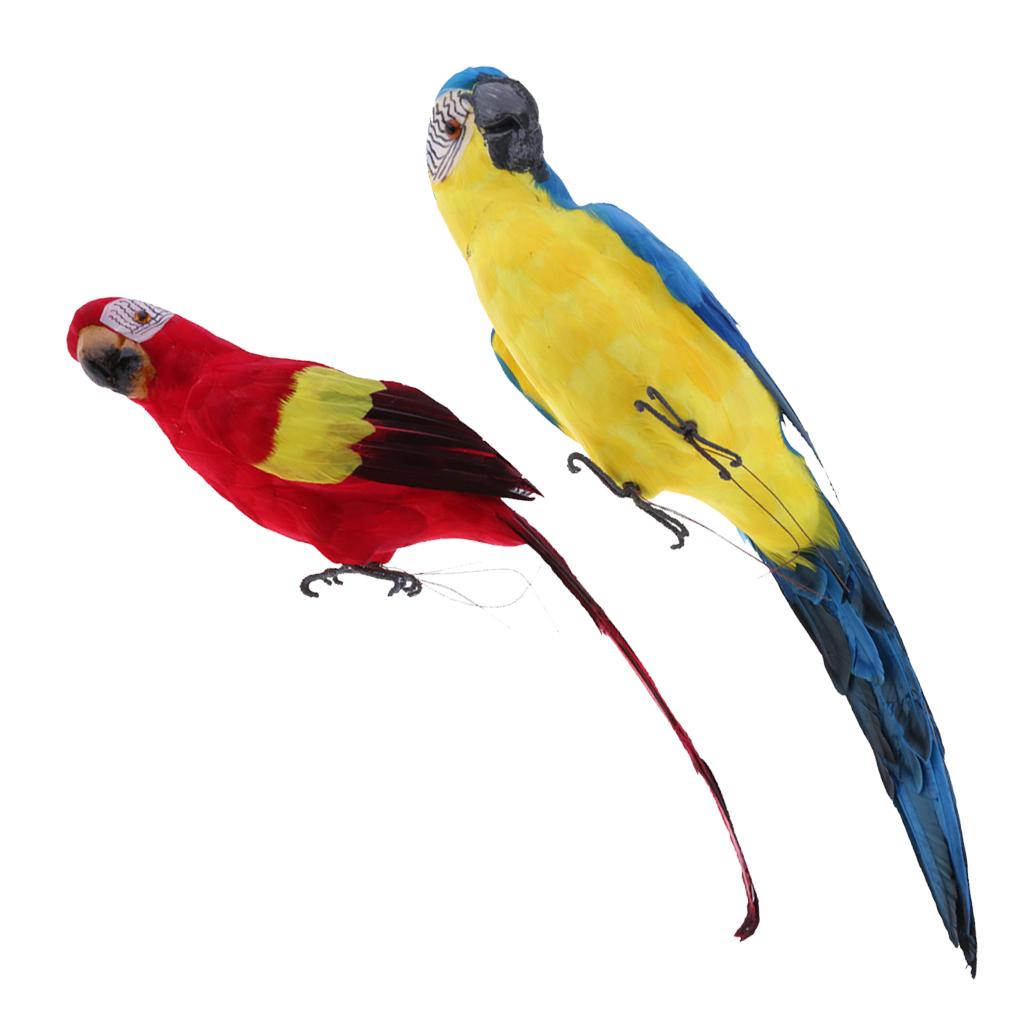 Xanh & Đỏ Lông Vũ Chim Thực Tế Nhà Trang Trí Sân Vườn Vật Trang Trí Con Vẹt Chim