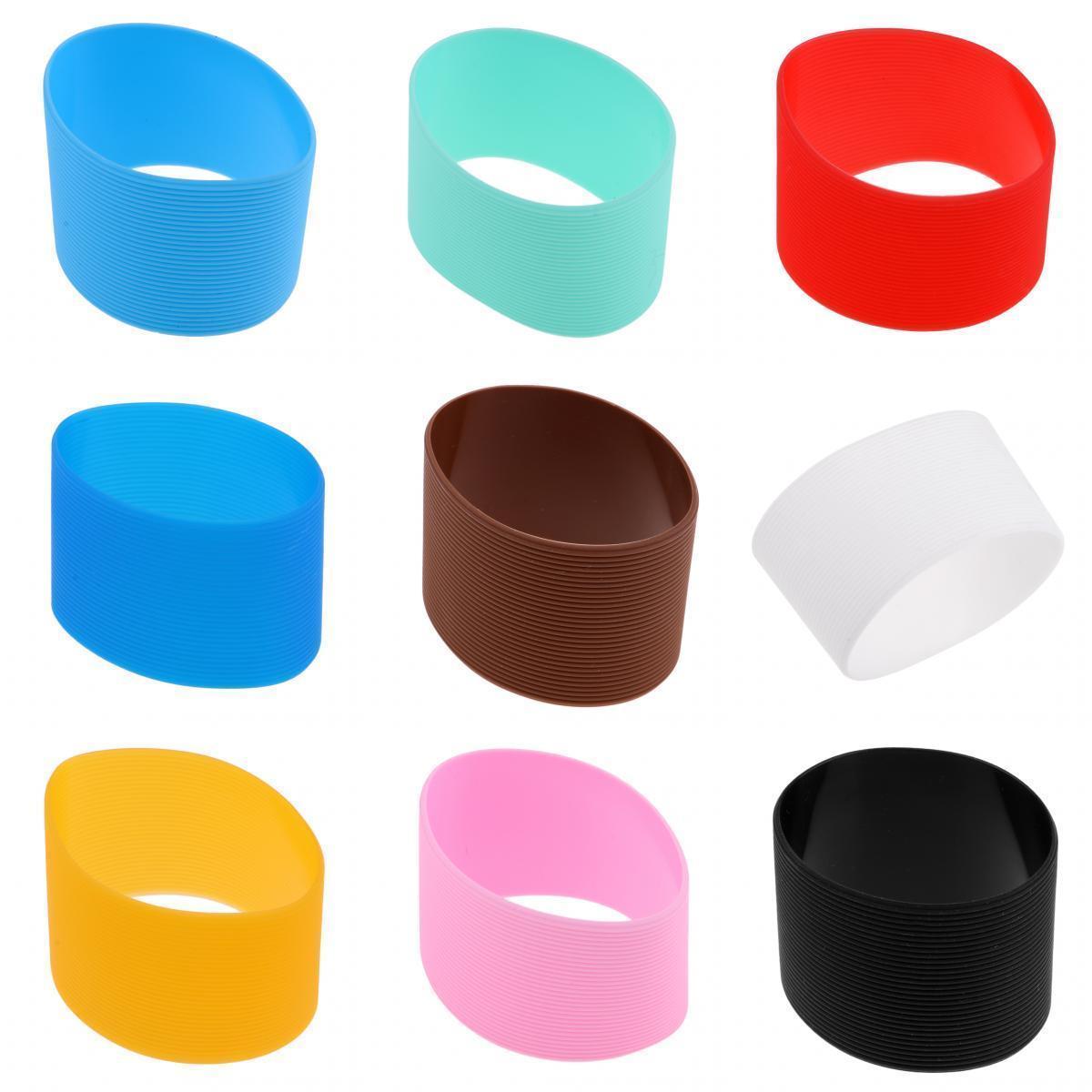 9Pcs Outdoor Silicone Insulation Non-slip Water Bottle Mug Cup Sleeve