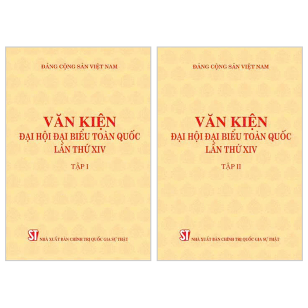 Sách - Bộ Sách Văn Kiện Đại Hội Đại Biểu Toàn Quốc Lần Thứ XIV - Tập 1 + Tập 2 (Bộ 2 Tập)