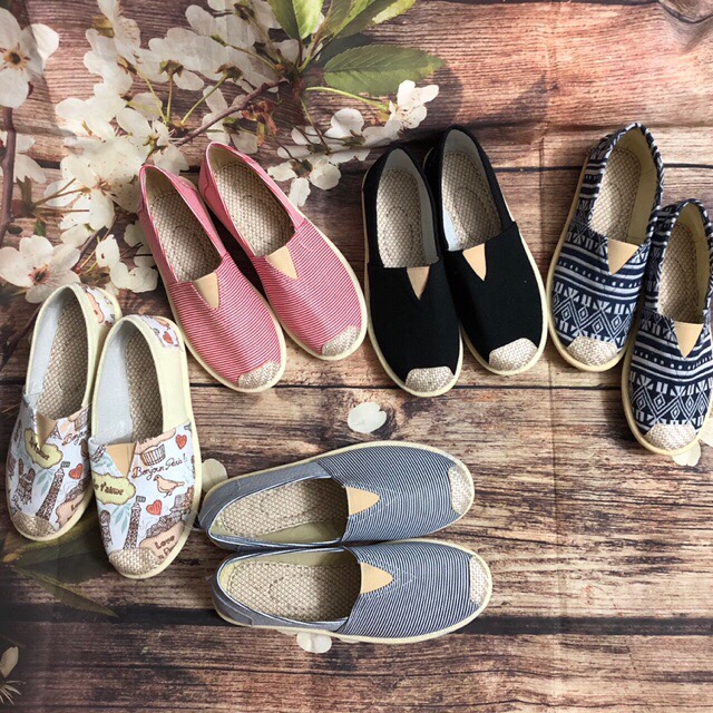 Giày lười vải nữ, giày slip-on