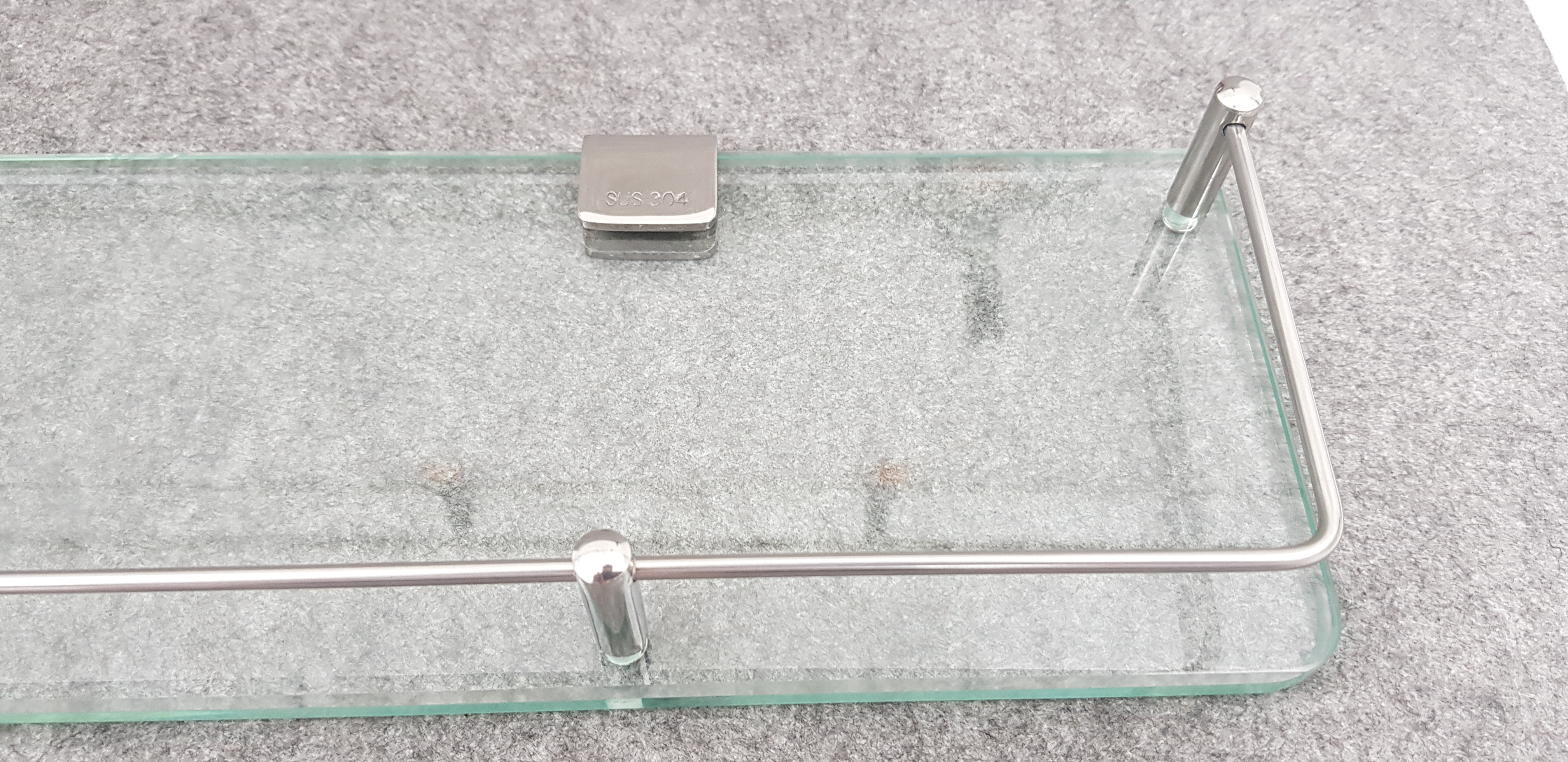 Kệ gương dùng trong nhà tắm inox 304 - kính cường lực 10mm