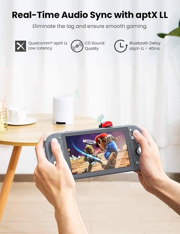 Ugreen UG80188CM324TK Bluetooth 5.0 bộ phát bt jack 3.5mm Audio hỗ trợ chuẩn APTX Low Latency cho Nintendo Switch - Lite. PS4. PC - HÀNG CHÍNH HÃNG