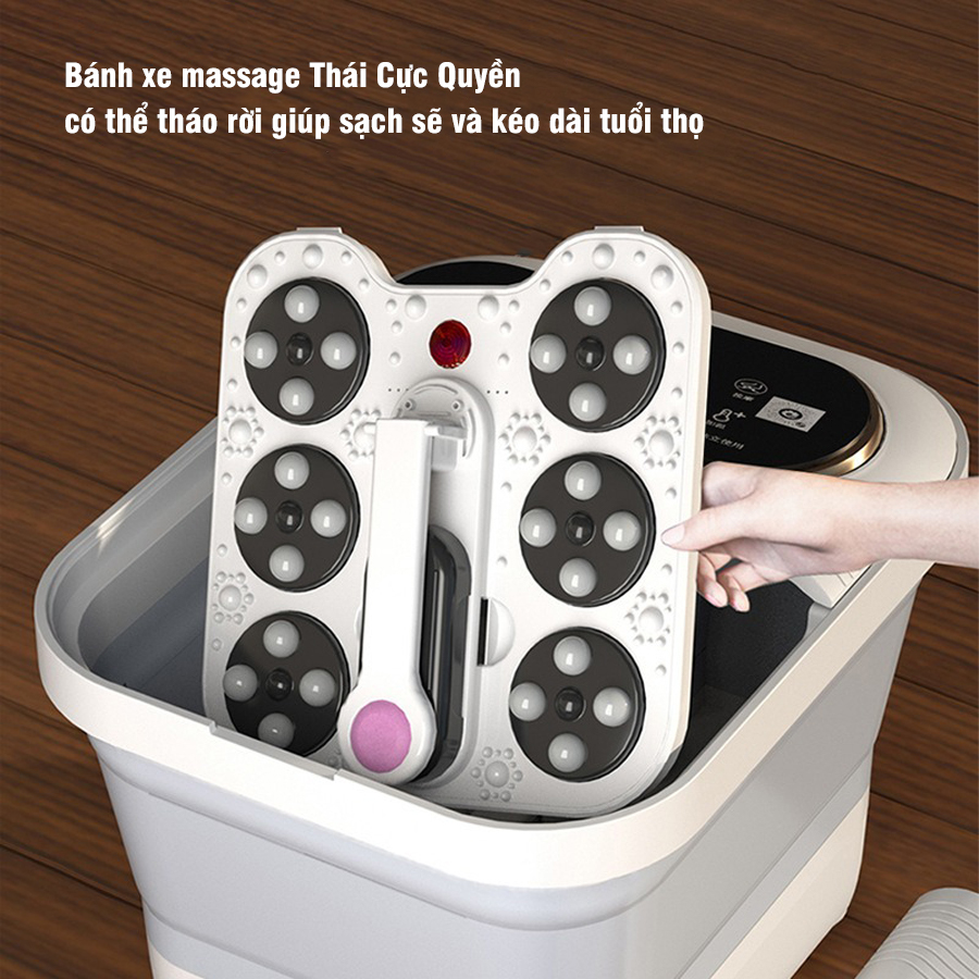 Bồn Ngâm Chân Massage VANDO Máy Ngâm Chân Tự Động Làm Nóng Chống Giật Điều Hòa Khí Huyết
